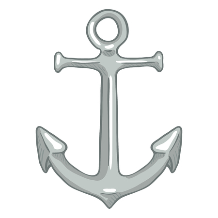 Vector Cartoon Color Illustration - Silver Marine Boat Anchorのイラスト素材
