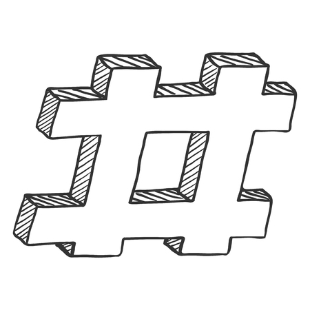 Vector Sketch Hashtag Symbolのイラスト素材