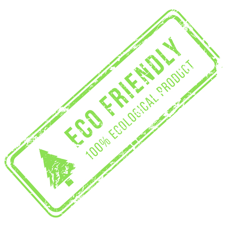 Vector Green Stamp - ECO Friendly with Tree Iconのイラスト素材