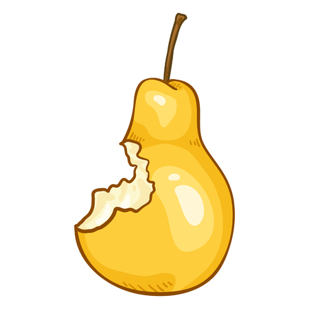 Vector Cartoon Bitten Yellow Pearのイラスト素材