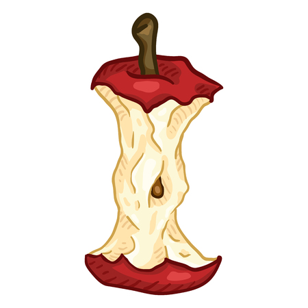 Vector Cartoon Red Apple Coreのイラスト素材
