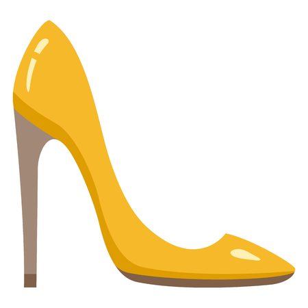 Vector Single Flat Yellow Women Shoes Iconのイラスト素材