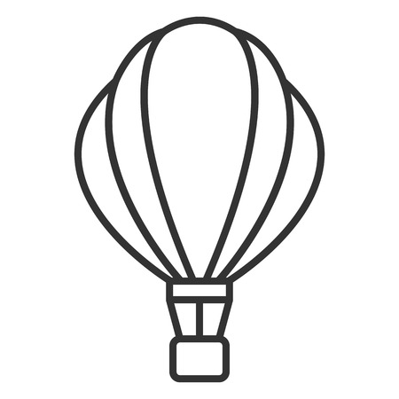 Vector Black Outline Aerostat Balloon Iconのイラスト素材