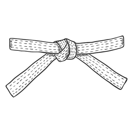 Vector Sketch Karate Belt on White Backgroundのイラスト素材