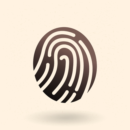Vector Single Black Silhouette Icon - Fingerprint Recognitionのイラスト素材