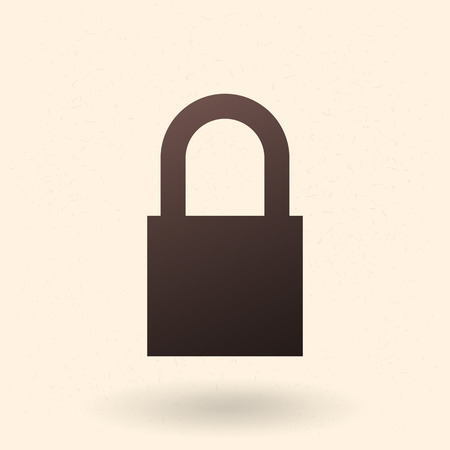 Vector Single Black Silhouette Icon - Padlockのイラスト素材