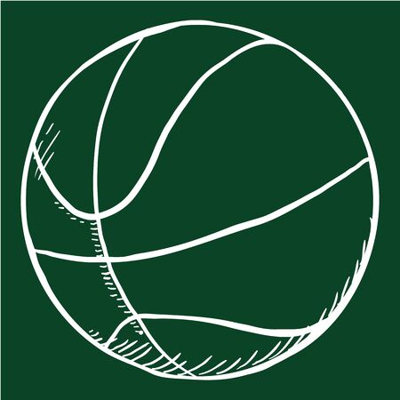 Vector Chalk Sketch Ball for Basketballのイラスト素材