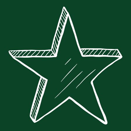 Vector Chalk Hand Drawn Sketch Star Illustrationのイラスト素材