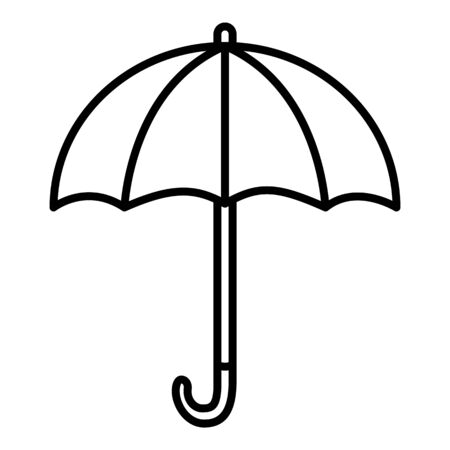 Vector Black Outline Icon - Umbrellaのイラスト素材