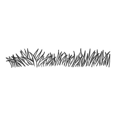 Vector Hand Drawn Penciling Sketch Grassのイラスト素材