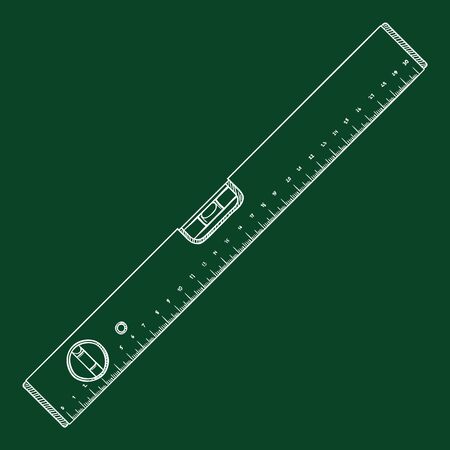 Vector Chalk Building Level. Measurement Tool.