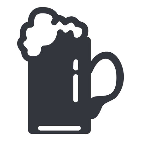 Vector Black Silhouette Icon - Beer Glassのイラスト素材