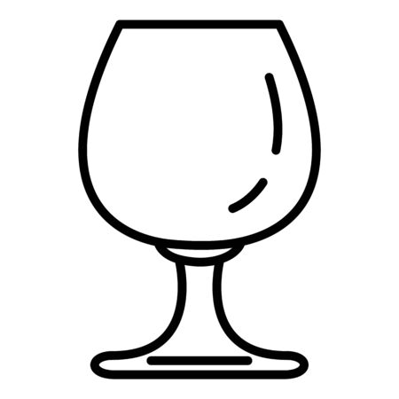 Vector Outline Cognac Glass Icon. Party Pictogramのイラスト素材