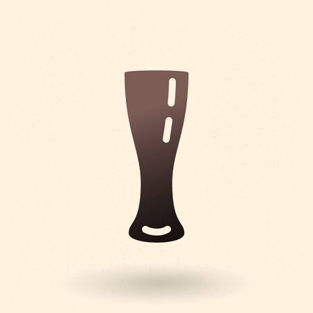 Vector Black Silhouette Icon - Beer Glassのイラスト素材