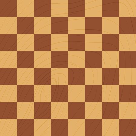 Vector Chess Background. Checkered Brown Ornament with Wooden Textureのイラスト素材