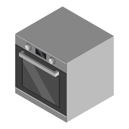 Vector Flat Illustration of Oven. Isometric Viewのイラスト素材