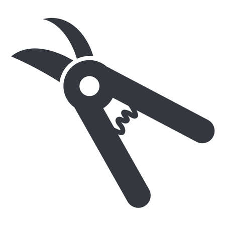 Garden Shears. Vector Pruner Silhouette Iconのイラスト素材