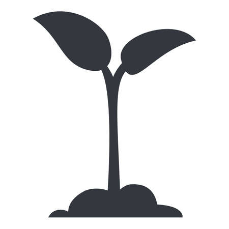 Vector Sprout Icon. Sprig Silhouette Pictogramのイラスト素材