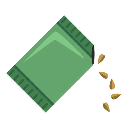 Package of Seeds. Sowing Color Flat Icon.のイラスト素材