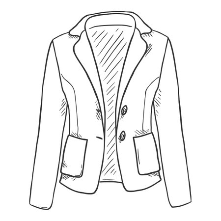 Vector Sketch Women Jacket. Office Dress-codeのイラスト素材