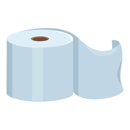 Vector Toilet Paper Color Icon on White Backgroundのイラスト素材