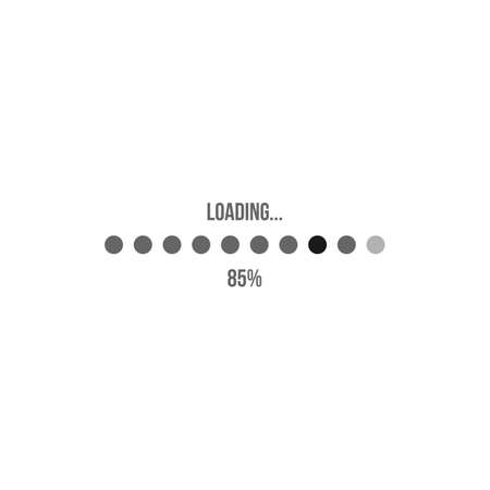 Vector Black Flat Loading Interface on White Backroundのイラスト素材