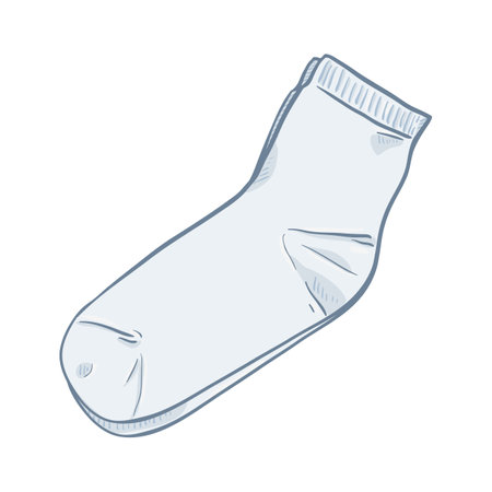 Vector Cartoon White Casual Unisex Socksのイラスト素材