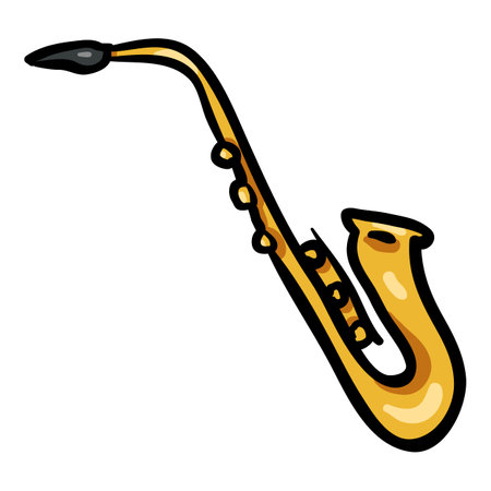 Saxophone Musical Instrument Vector Doodle Iconのイラスト素材