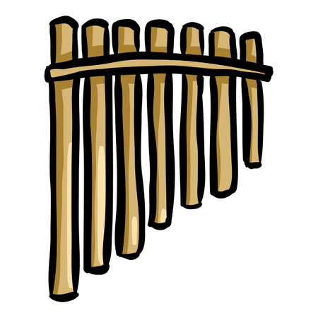 Pan Flute Musical Instrument Vector Doodle Iconのイラスト素材