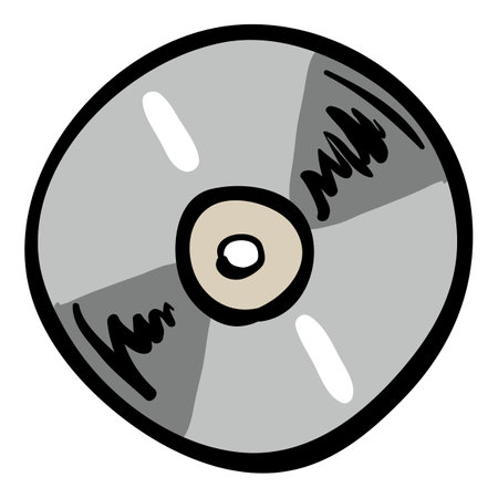 Compact Disk Vector Color Doodle Icon
