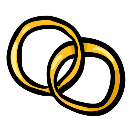 Wedding Rings Hand Drawn Doodle Iconのイラスト素材