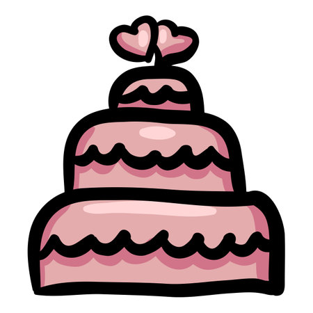 Wedding Cake - Hand Drawn Doodle Iconのイラスト素材