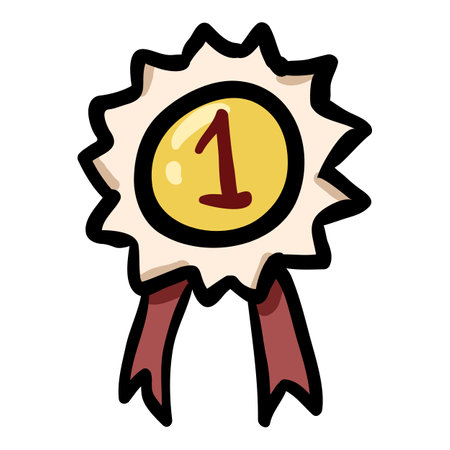 Winner Medal Hand Drawn Doodle Iconのイラスト素材