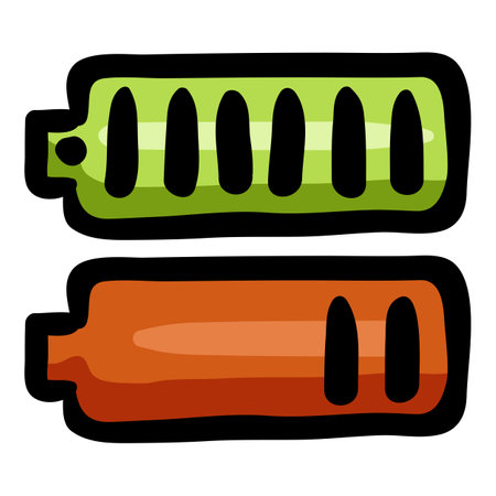 Battery Level Hand Drawn Doodle Iconのイラスト素材