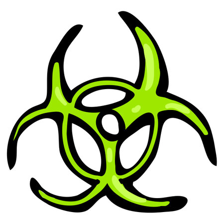Biohazard Sign Hand Drawn Doodle Iconのイラスト素材