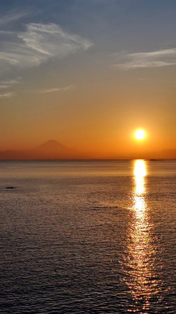 View to Fuji Mountain. Sunset Time Photo.の写真素材