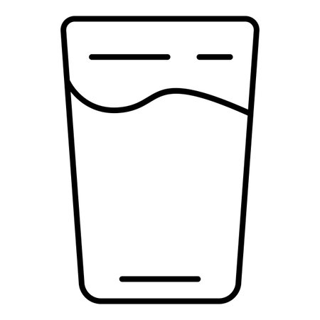 Vector Outline Icon - Glass of Waterのイラスト素材