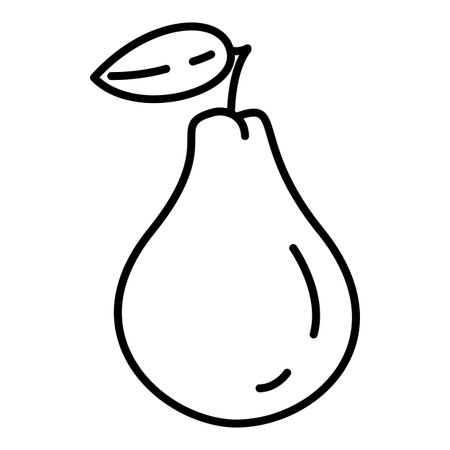 Vector Outline Icon of Pear Fruitのイラスト素材