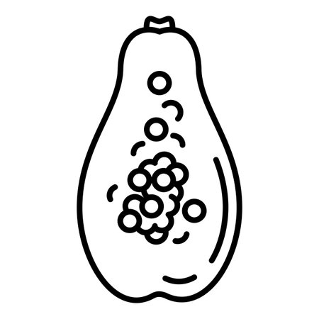 Vector Outline Icon of Papaya Fruitのイラスト素材