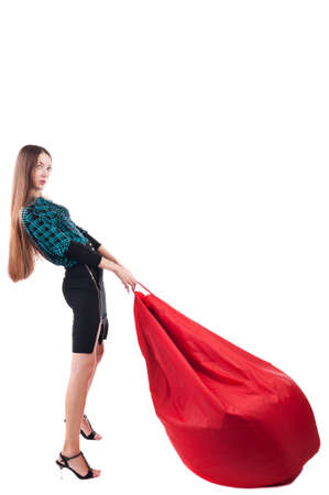 Woman with bagの写真素材