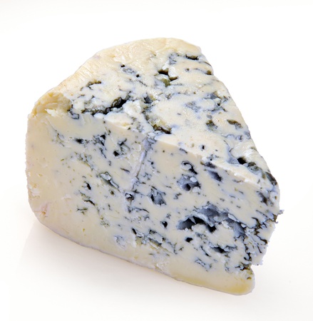 blue cheese on a white backgroundの写真素材