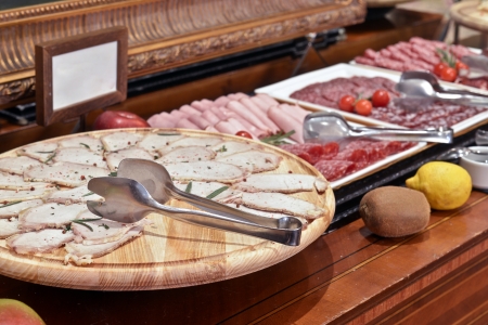 Smorgasbord - food choice in a restaurant. meat menuの写真素材