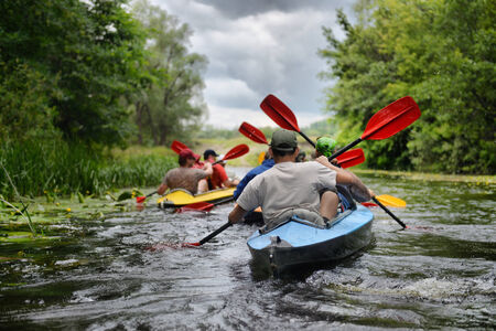 2014 Ukraine river Sula river rafting kayaking editorial photo