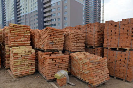 Warehouse bricks on building background
