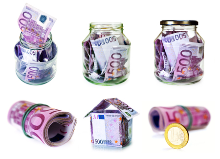 set of conceptual images currency european union, euro moneyの写真素材