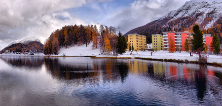 Generic view of frozen lake of St.Moriyz during a winter season