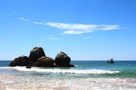 Fishing boat in the Indian oceanの写真素材