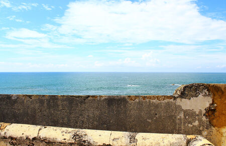 The wall of the prison Galle Fort and the Indian oceanのeditorial素材