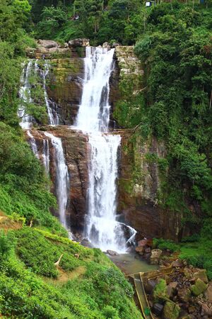Waterfall Ramboda, Sri Lankaの写真素材