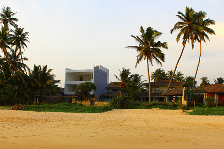 Dwelling houses near the beach, Koggala, Sri Lankaのeditorial素材